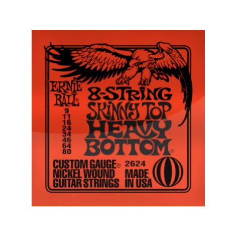 Ernie Ball P02624 8-String Skinny Top Heavy Bottom 9-80