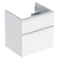 Geberit iCon - Umyvadlová skříňka, 59x62x48 cm, 2 zásuvky, lesklá bílá 502.303.01.1