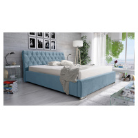 Eka Čalouněná postel LUXURIOUS 90x200 cm Barva látky Trinity: (2322) Světlá modrá, Úložný prosto
