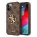 Guess GUHCP12M4GMGBR hard silikonové pouzdro iPhone 12/12 Pro 6,1" brown 4G kovové logo