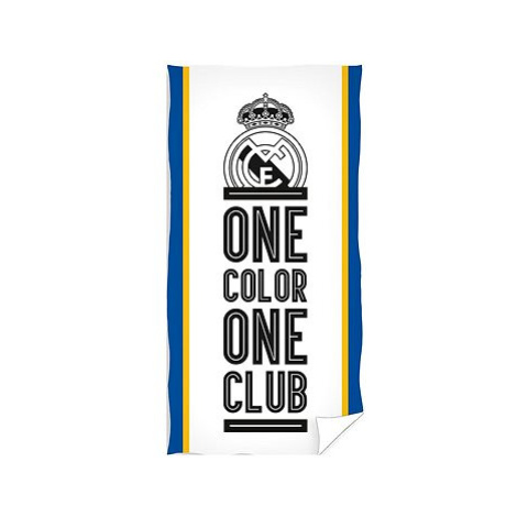 FotbalFans Osuška Real Madrid FC, 100% bavlna, bílá, oficiální produkt, 70 × 140 cm
