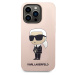 Karl Lagerfeld Liquid Silicone Ikonik NFT kryt iPhone 14 Pro růžový
