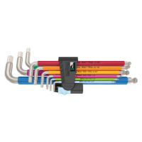 Wera 022860 3950/9 Sada úhlových klíčů Hex-Plus Multicolour Imperial Stainless 1, palcové,