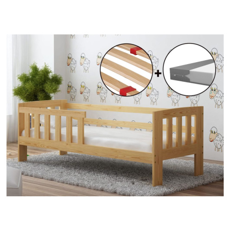 Magnat Magnat Set dřevěná dětská postel Ala 160x70 se zábranou+matrace + rošt ZDARMA