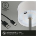 BRILONER LED RGB nabíjecí stolní lampa 38 cm 2W 200lm chrom IP44 BRILO 7466018