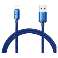 Baseus Crystal Shine odolný opletený kabel USB / Lightning 2.4A 2m blue
