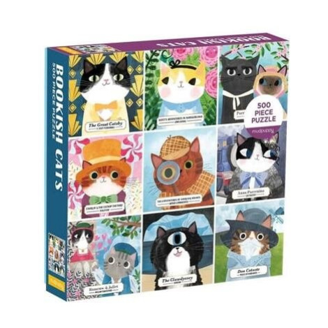 Mudpuppy Puzzle Bookish Cats 500 dílků
