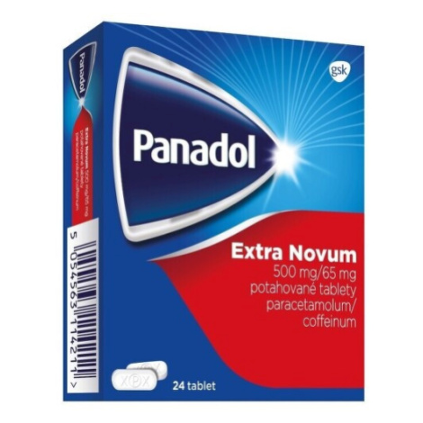 Panadol Extra Novum 500mg/65mg tablety na bolest a snížení horečky 24 tablet
