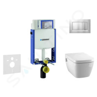 GEBERIT Kombifix Modul pro závěsné WC s tlačítkem Sigma30, matný chrom/chrom + Tece One sprchova