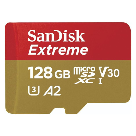 SanDisk Extreme microSDXC 128GB + SD Adapter C10 V30 UHS-I U3 SDSQXAA-128G-GN6MA