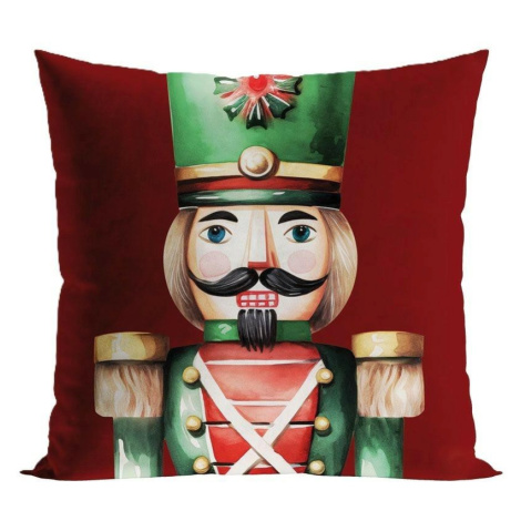 MARKI Vánoční povlak na polštář Nutcracker 45x45 cm červený