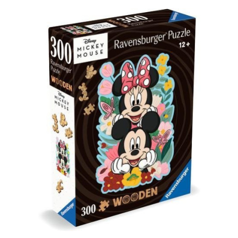 Dřevěné puzzle Disney: Mickey a Minnie 300 dílků RAVENSBURGER