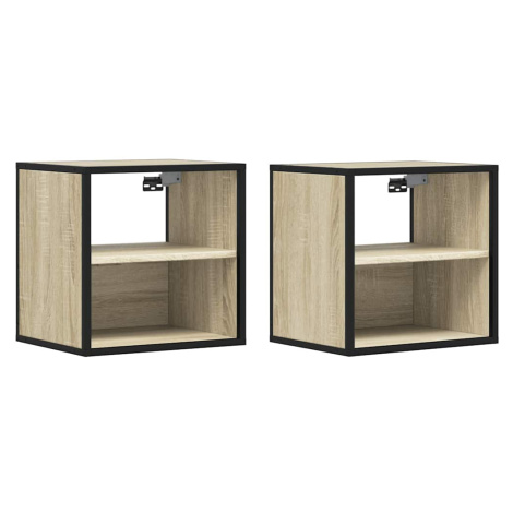 vidaXL Nástěnné noční stolky 2 ks dub sonoma 40x31x39,5 cm