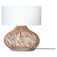 Stolní lampa s textilním stínidlem v bílo-přírodní barvě (výška 60 cm) Kalahari – Good&Mojo