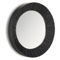 Estila Luxusní moderní černé kulaté nástěnné zrcadlo Plissé Nero se skládaným designem rámu 92 c