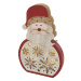 LED dekorace dřevěná – Santa, 30 cm, 2x AA, vnitřní, teplá bílá, časovač