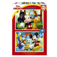 EDUCA Puzzle Mickey Mouse: Zábavní park 2 × 48 dílků