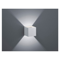 Nástěnné LED osvětlení Louis, broušený hliník, krychle