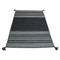 Tmavě šedý bavlněný koberec Webtappeti Antique Kilim, 70 x 140 cm