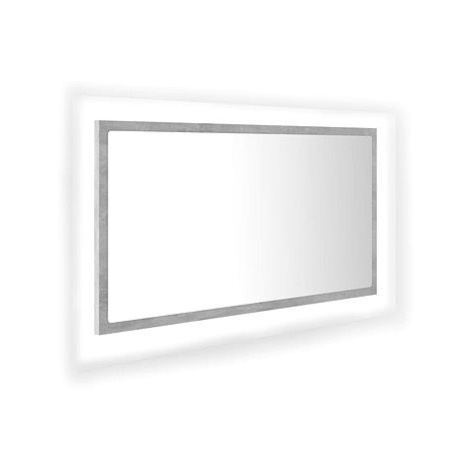 Shumee LED koupelnové zrcadlo 80 × 8,5 × 37 cm, akrylové, betonově šedé