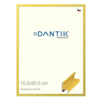 DANTIK rámeček 15 × 20, ALU profil 6030 Dýha barevný žlutý citrus sklo čiré