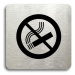 Accept Piktogram "zákaz kouření" (80 × 80 mm) (stříbrná tabulka - černý tisk bez rámečku)