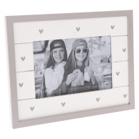 Dřevěný fotorámeček So much hearts bílá, 22 x 17 cm