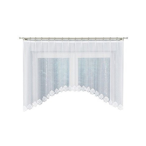 MyBestHome Dekorační oblouková krátká záclona na žabky ŽAKLINA 120 bílá 250 × 120 cm