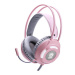 Marvo HG8936, sluchátka s mikrofonem, ovládání hlasitosti, růžová, podsvícená, 3.5 mm jack + USB