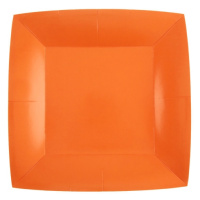 Santex Papierové taniere štvorcové - jednofarebné 18 x 18 cm Barva: Oranžová
