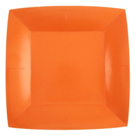 Santex Papierové taniere štvorcové - jednofarebné 18 x 18 cm Barva: Oranžová