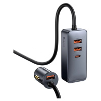 Nabíječka do auta Baseus Share Together car charger with extension cord, 3x USB, USB-C, 120W (gr