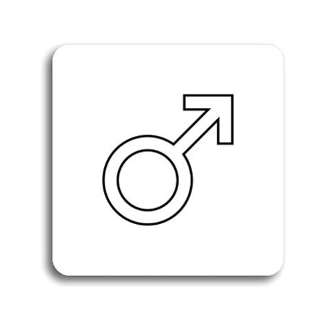 Accept Piktogram "WC muži V" (80 × 80 mm) (bílá tabulka - černý tisk bez rámečku)