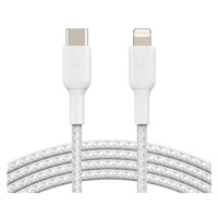 Belkin BOOST Charge Braided USB-C/Lightning odolný kabel, 2m, bílý