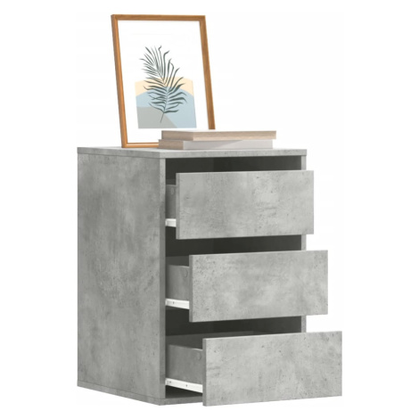 vidaXL Rohová zásuvková komoda betonově šedá 40 x 41 x 58 cm kompozit