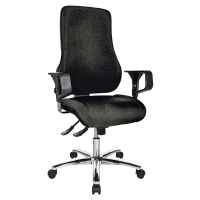 Topstar Otočná židle pro operátory, s područkami, výška opěradla 600 mm, potah černý