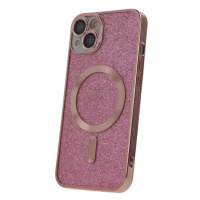 Silikonové TPU pouzdro Mag Glitter Chrome pro iPhone 15 Plus, růžová