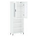 vidaXL Skříň highboard lesklá bílá 69,5 x 34 x 180 cm kompozitní dřevo