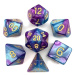 TLAMA games Sada 7 dvoubarevných perleťových kostek pro RPG Barva: azurová / bronzová