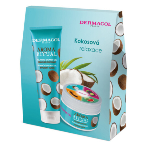 Dermacol Aroma ritual Kokosová relaxace sprchový gel 250 ml + tělový peeling 200 g Dárkové balen