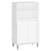 vidaXL Skříň highboard bílá s vysokým leskem 60 x 36 x 110 cm kompozit