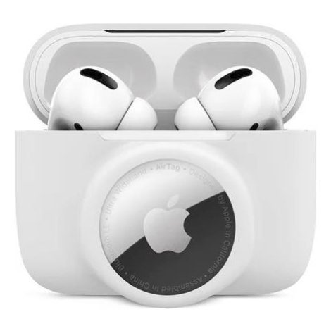 iWant AirPods Pro silikonové pouzdro s Airtag kapsou bílé