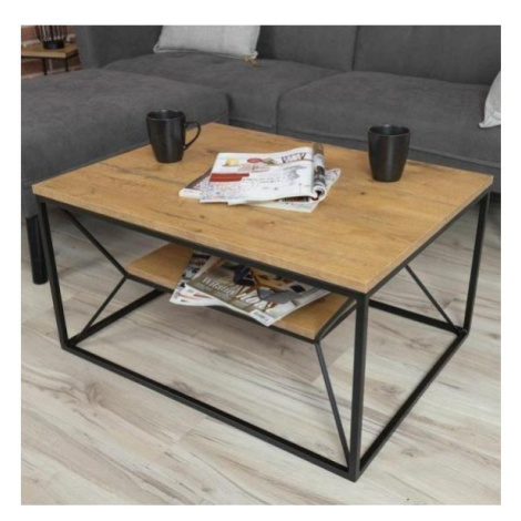 HowHomely Konferenční stolek BASICLOFT 40x80 cm černá/hnědá
