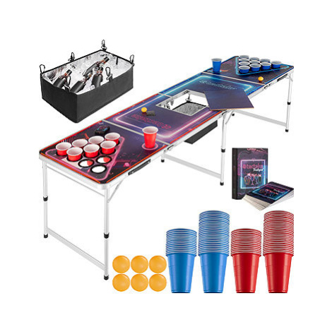TecTake BeerWars II Pivní pongový stůl s mrazicím boxem a LED osvětlením