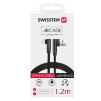 Textilní datový kabel Swissten Arcade USB/Lightning 1,2m, černá