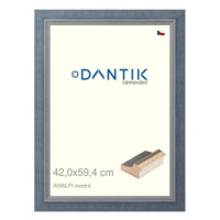 DANTIK rámeček 42 × 59,4, AMALFI modrý plexi čiré