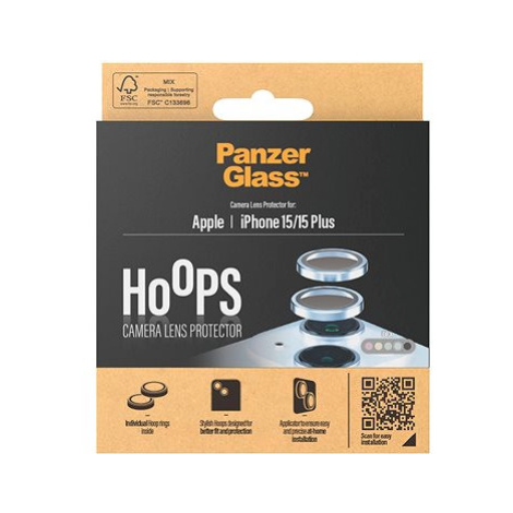 PanzerGlass HoOps Apple iPhone 15/15 Plus - ochranné kroužky pro čočky fotoaparátu - modrý hliní