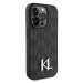 Karl Lagerfeld hard silikonové pouzdro iPhone 15 PRO MAX 6.7" black Leather Monogram Hot Stamp M