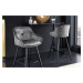 Estila Glamour designová barová židle Rufus s tmavě šedým sametovým čalouněním a černou konstruk
