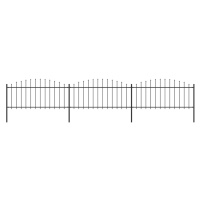 vidaXL Zahradní plot s hroty ocel (0,5–0,75) x 5,1 m černý